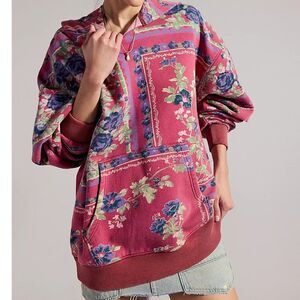 Free People We The Free It's A Vibe Print Hoodie Top Oversized Slouchy XS 286764
